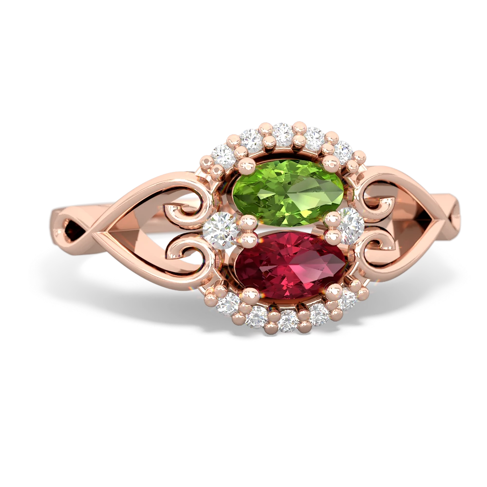 Peridot Love Nest 14K Rose Gold ring R5860