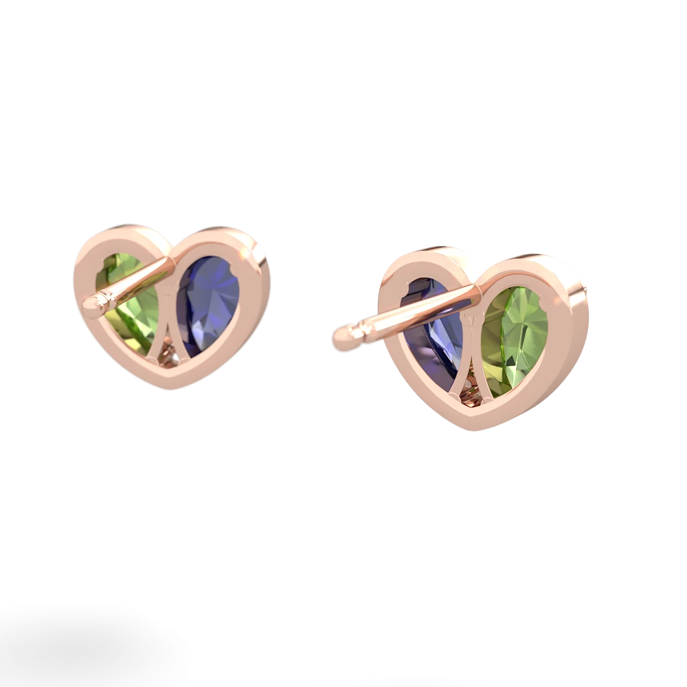 Peridot 'Our Heart' 14K Rose Gold earrings E5072