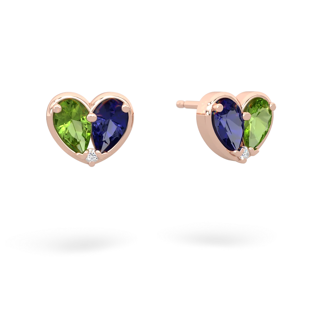 Peridot 'Our Heart' 14K Rose Gold earrings E5072