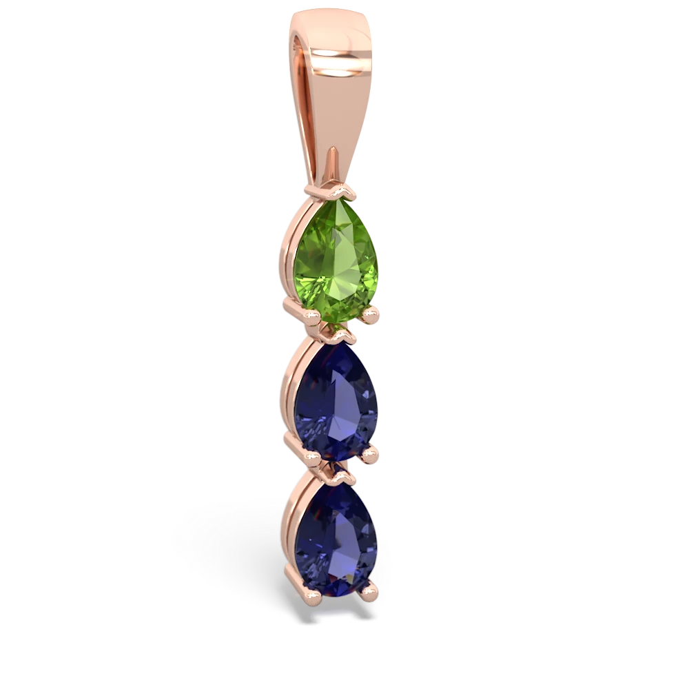 Peridot Dew Drops 14K Rose Gold pendant P2251