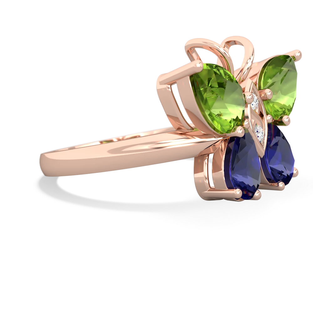 Peridot Butterfly 14K Rose Gold ring R2215