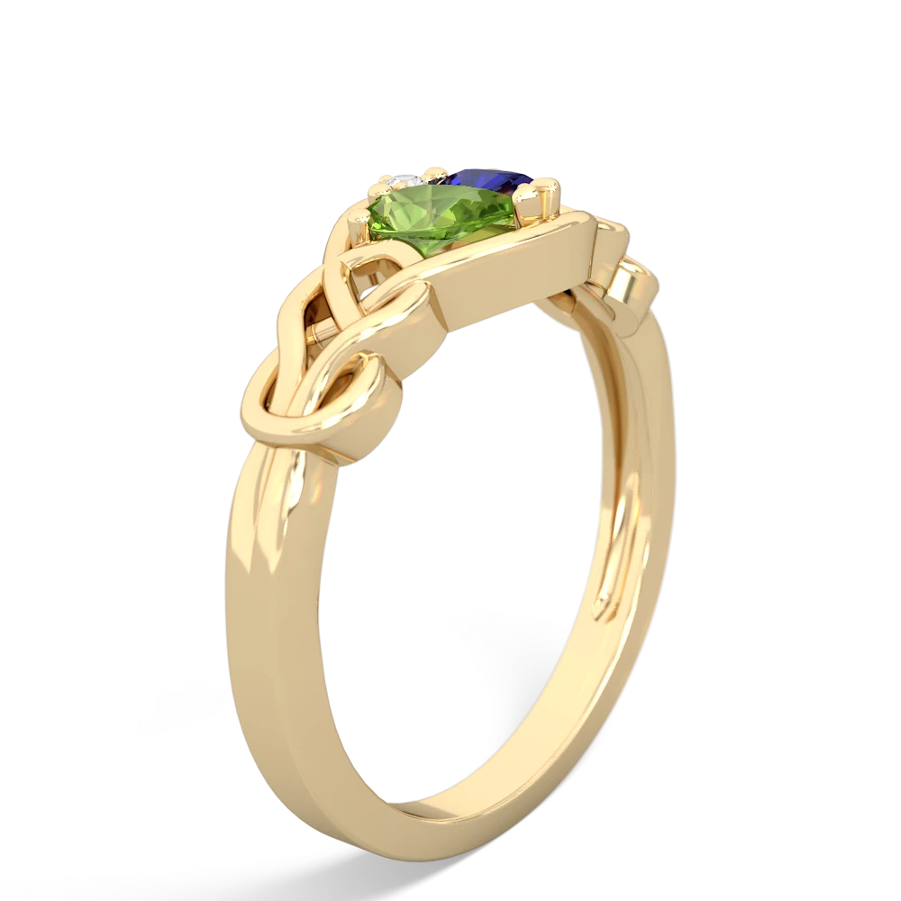 Peridot Celtic Love Knot 14K Yellow Gold ring R5420