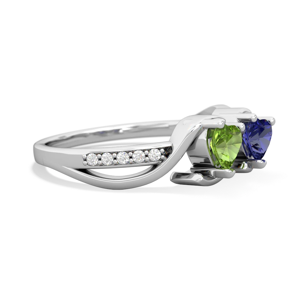 Peridot Side By Side 14K White Gold ring R3090