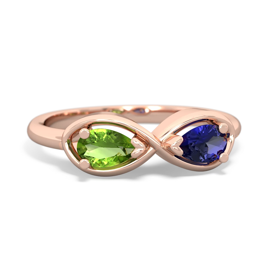 Peridot Infinity 14K Rose Gold ring R5050