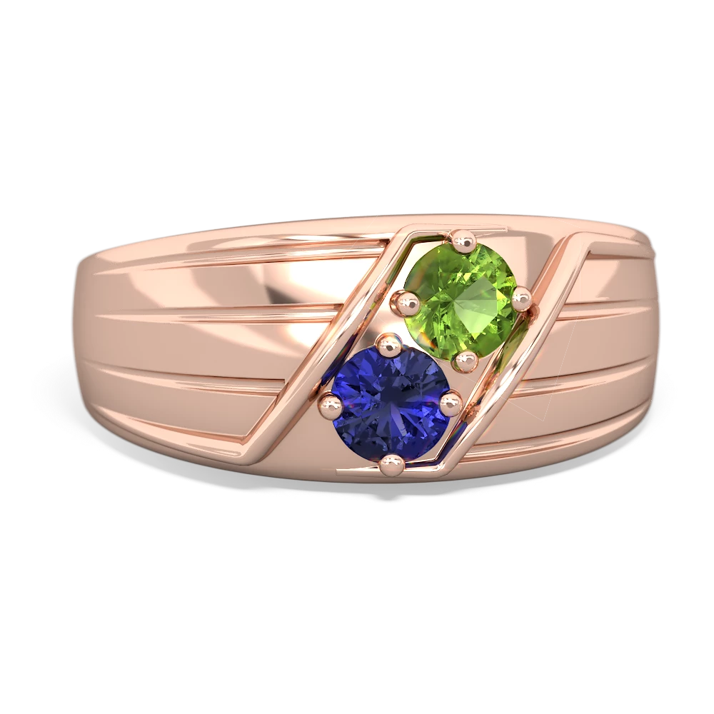 Peridot Men's Streamline 14K Rose Gold ring R0460