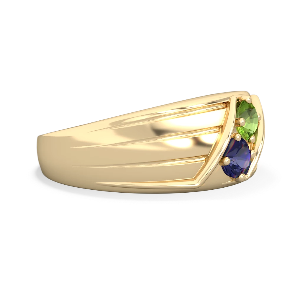 Peridot Men's Streamline 14K Yellow Gold ring R0460