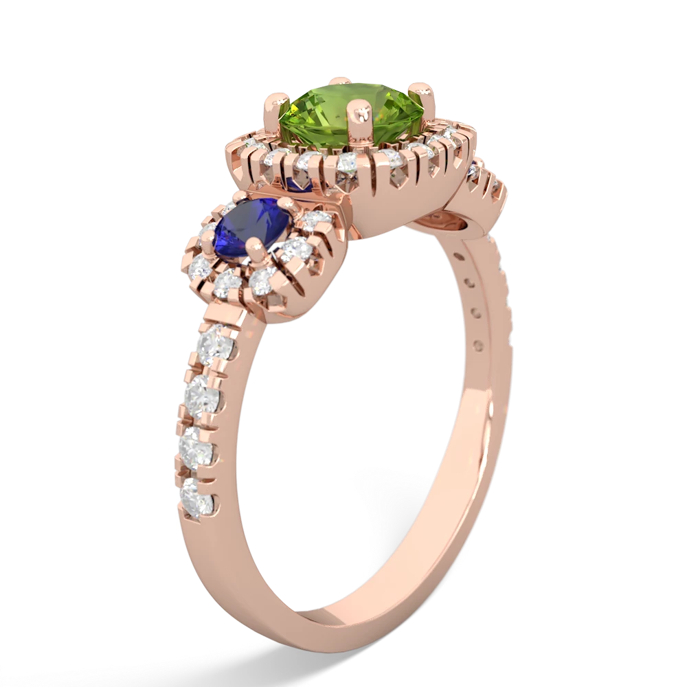 Peridot Regal Halo 14K Rose Gold ring R5350