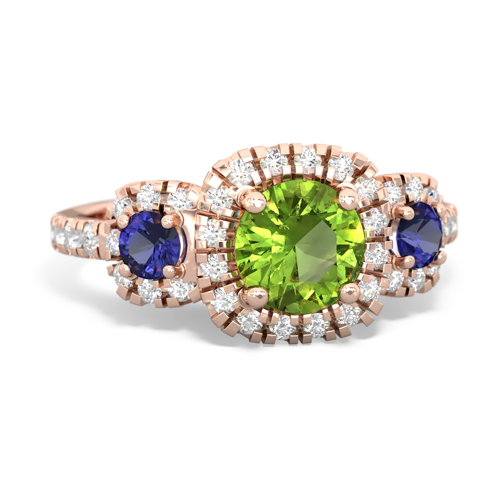 Peridot Regal Halo 14K Rose Gold ring R5350