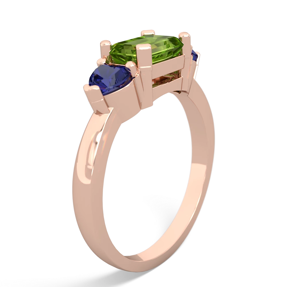 Peridot Three Stone 14K Rose Gold ring R5235