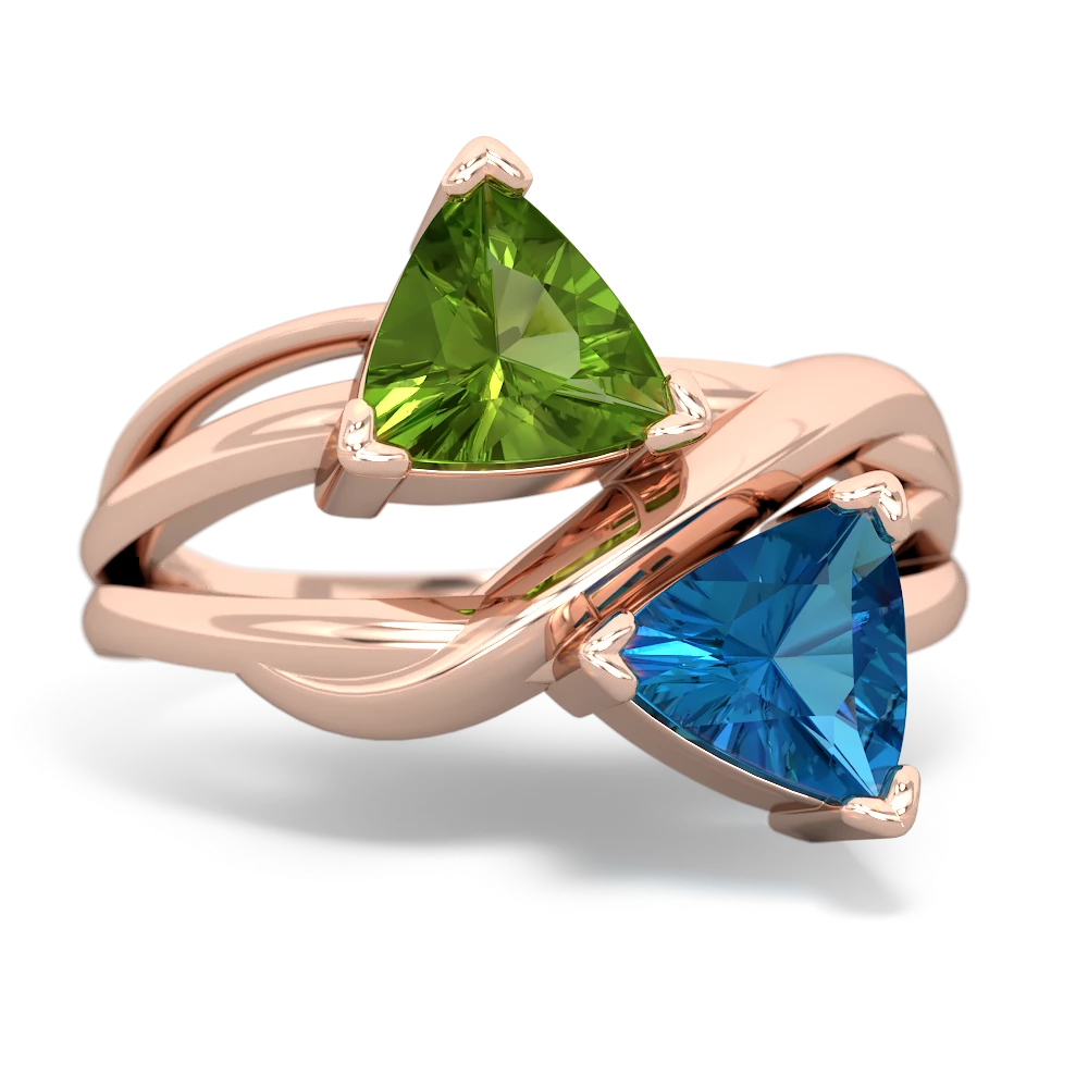 Peridot Split Band Swirl 14K Rose Gold ring R2341