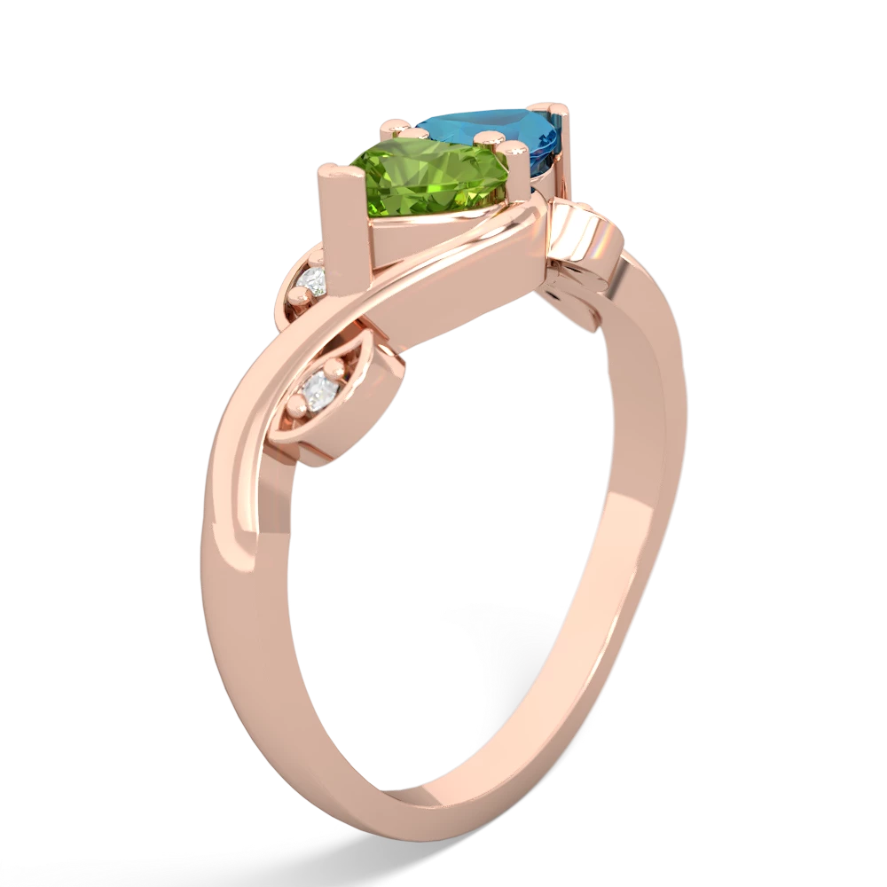 Peridot Floral Elegance 14K Rose Gold ring R5790