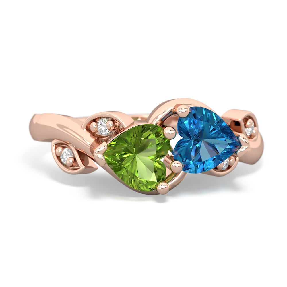 Peridot Floral Elegance 14K Rose Gold ring R5790