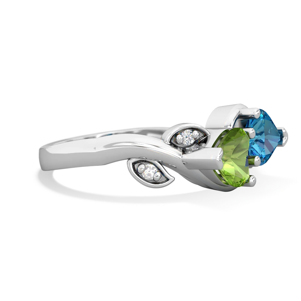 Peridot Floral Elegance 14K White Gold ring R5790