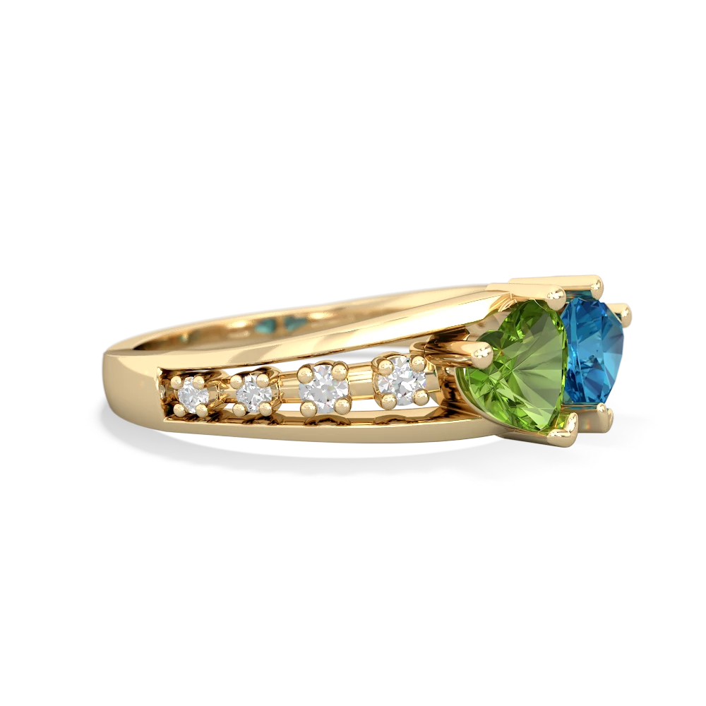 Peridot Heart To Heart 14K Yellow Gold ring R3342