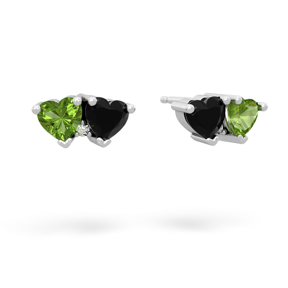 Peridot Sweethearts 14K White Gold earrings E5260