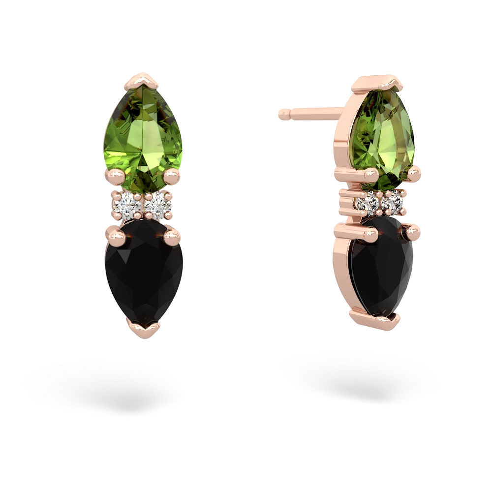 Peridot Bowtie Drop 14K Rose Gold earrings E0865