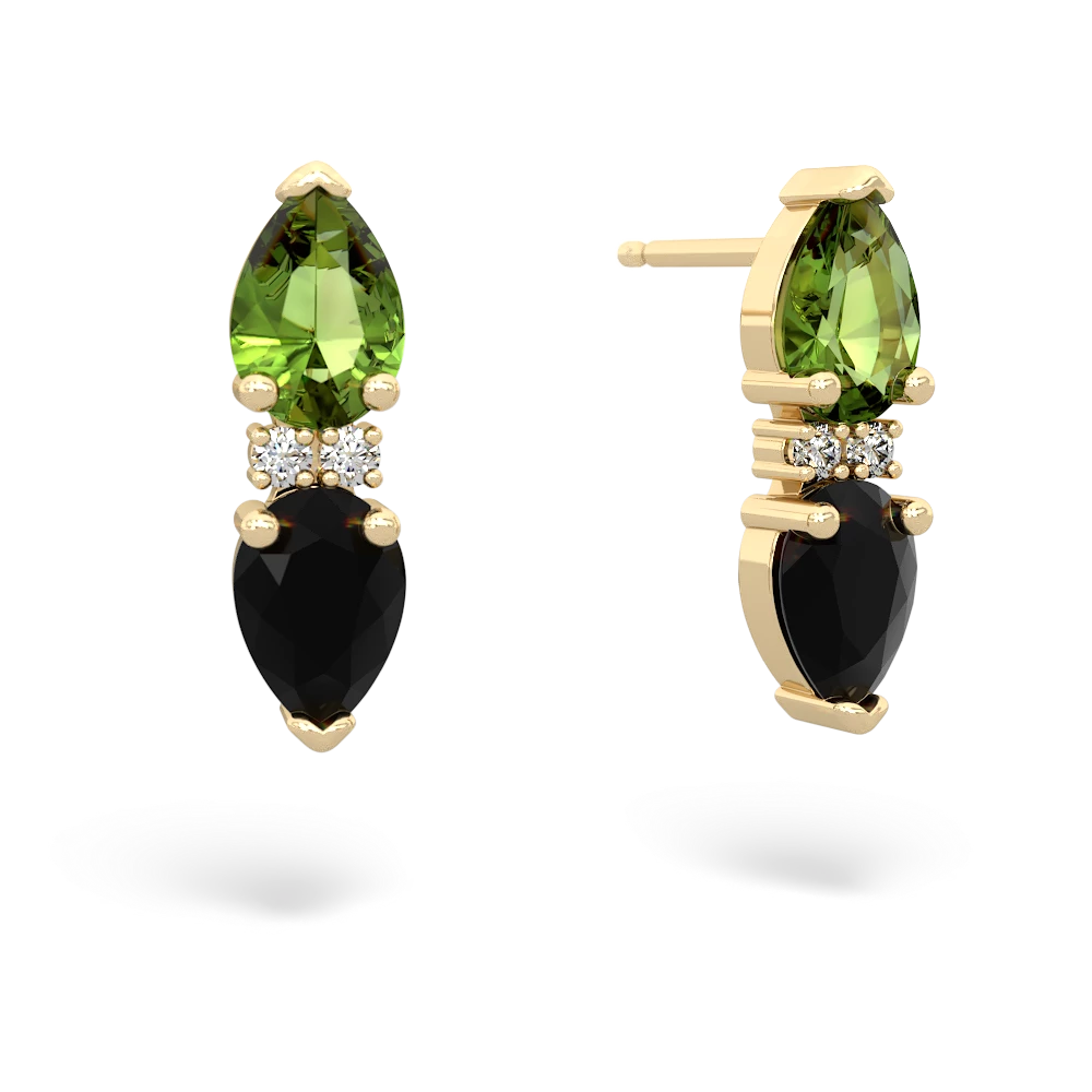 Peridot Bowtie Drop 14K Yellow Gold earrings E0865