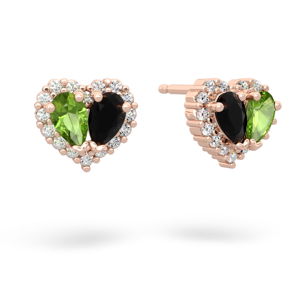 Peridot Halo 14K Rose Gold earrings E7008