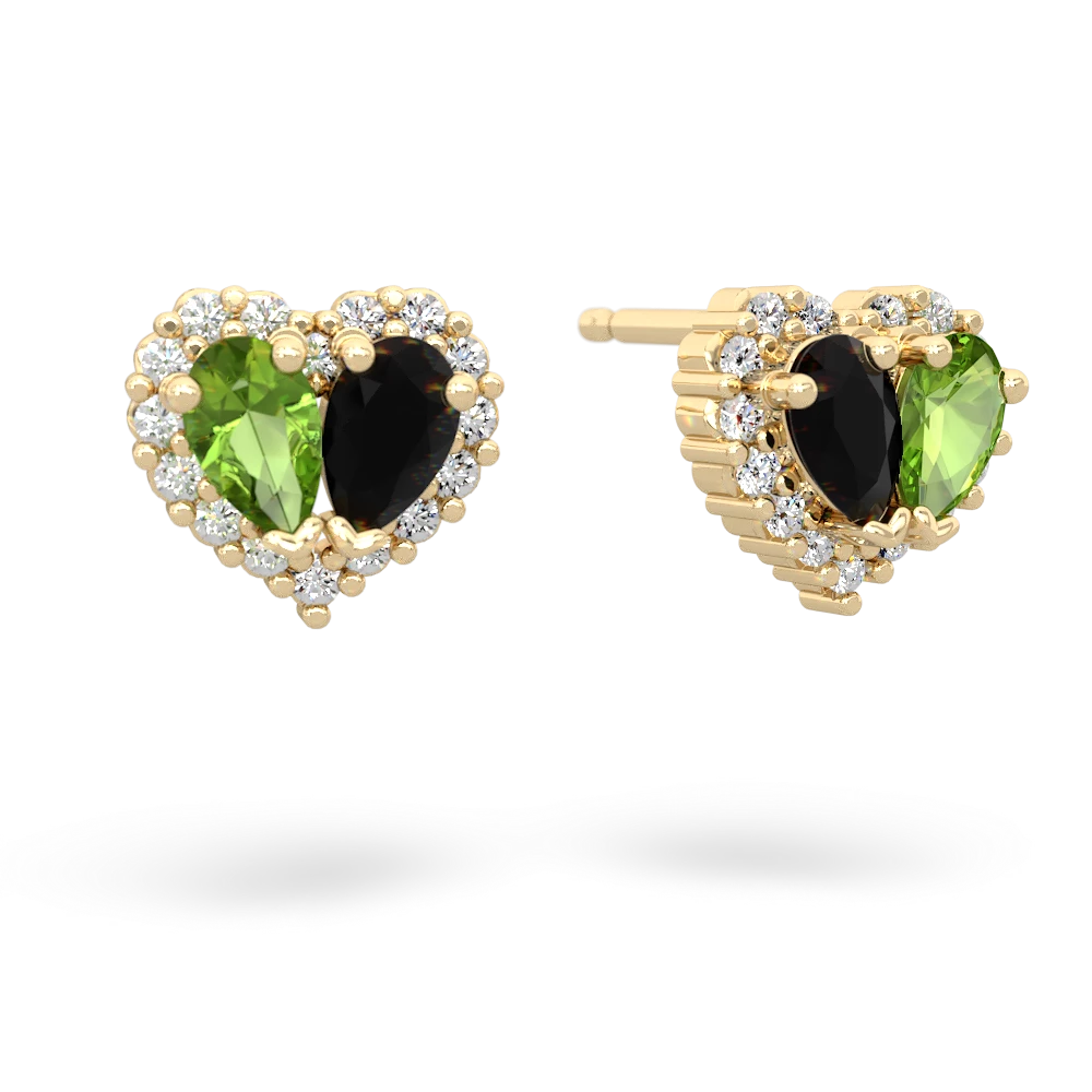 Peridot Halo 14K Yellow Gold earrings E7008