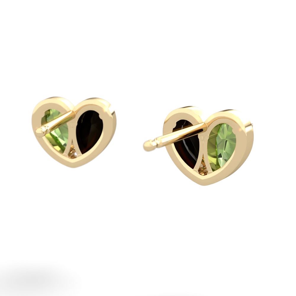 Peridot 'Our Heart' 14K Yellow Gold earrings E5072