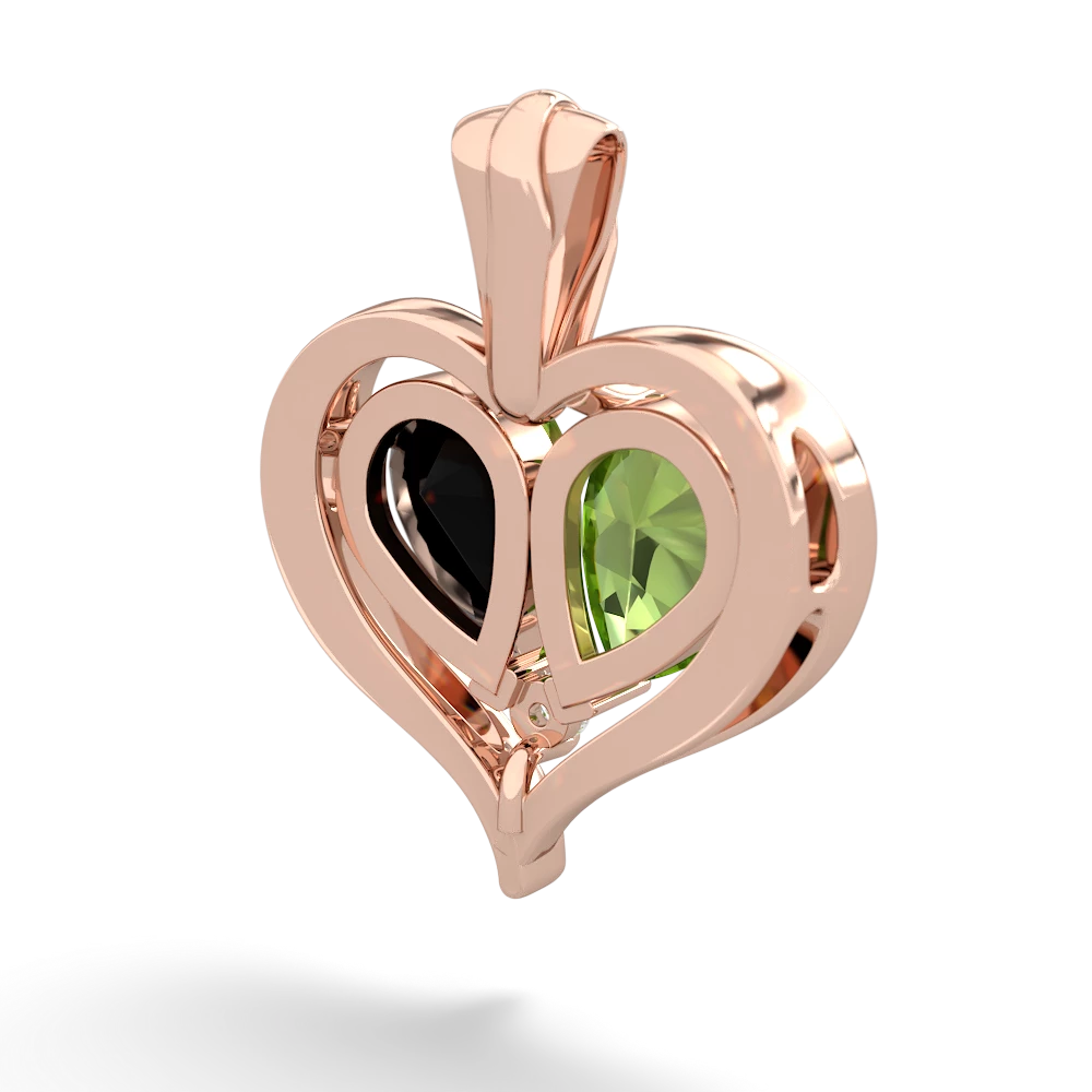 Peridot Two Become One 14K Rose Gold pendant P5330