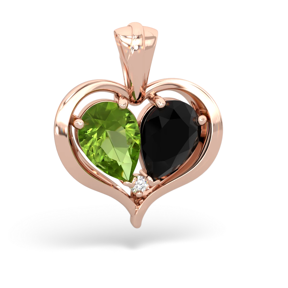 Peridot Two Become One 14K Rose Gold pendant P5330