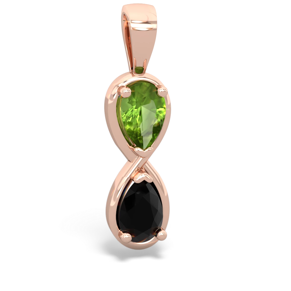 Peridot Infinity 14K Rose Gold pendant P5050