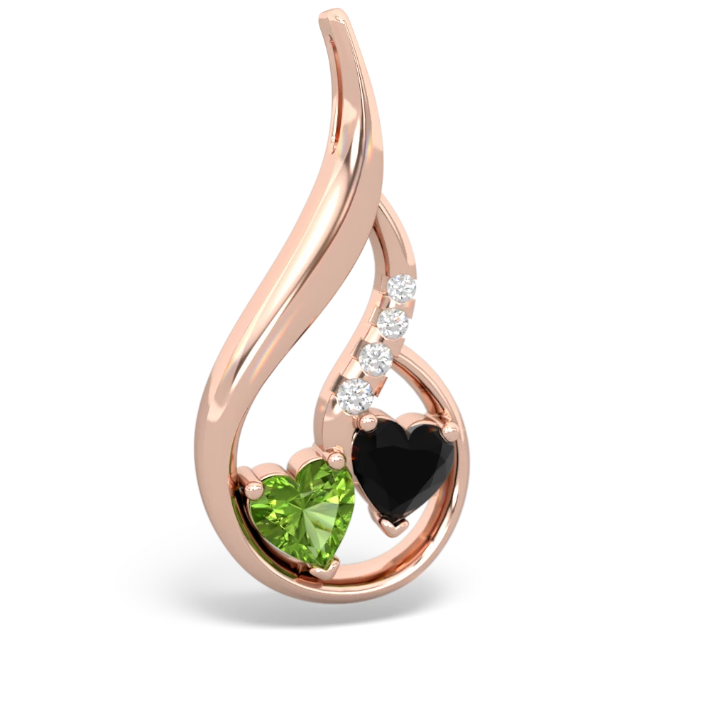 Peridot Keepsake Curves 14K Rose Gold pendant P5450