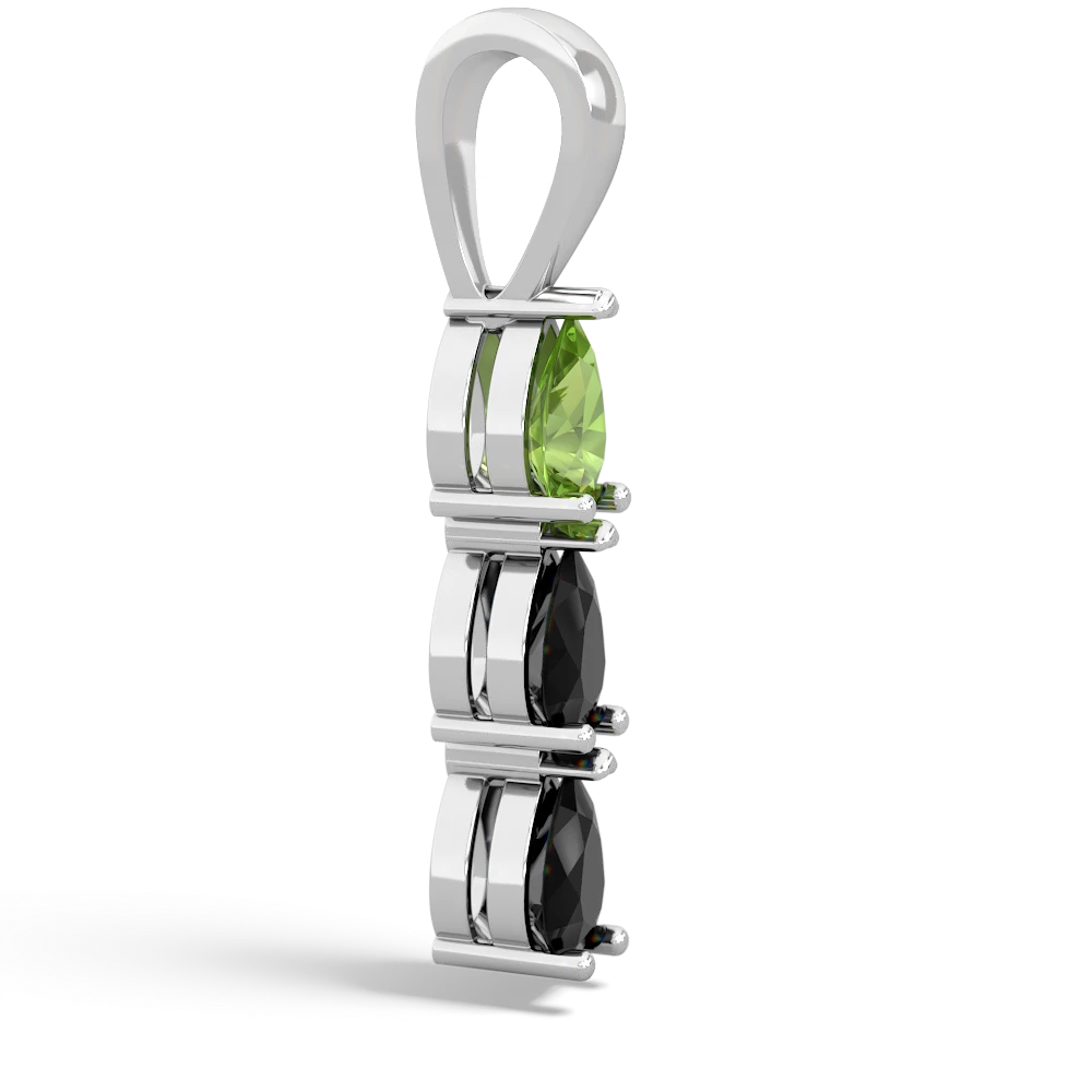 Peridot Dew Drops 14K White Gold pendant P2251