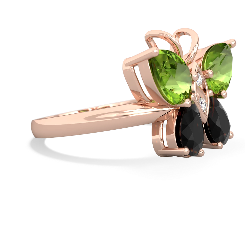 Peridot Butterfly 14K Rose Gold ring R2215