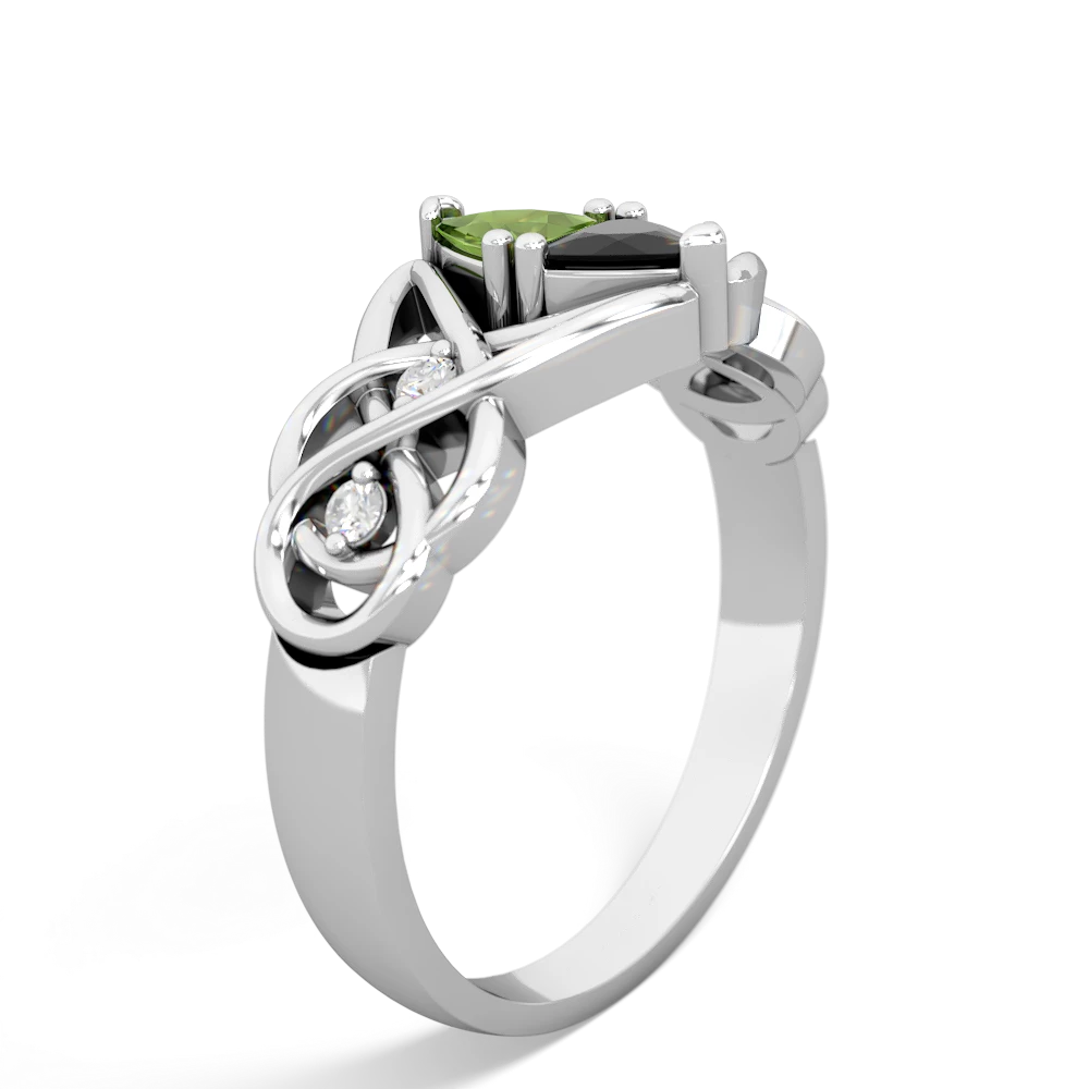 Peridot Keepsake Celtic Knot 14K White Gold ring R5300