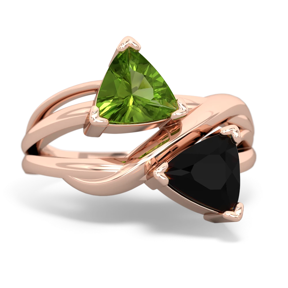 Peridot Split Band Swirl 14K Rose Gold ring R2341