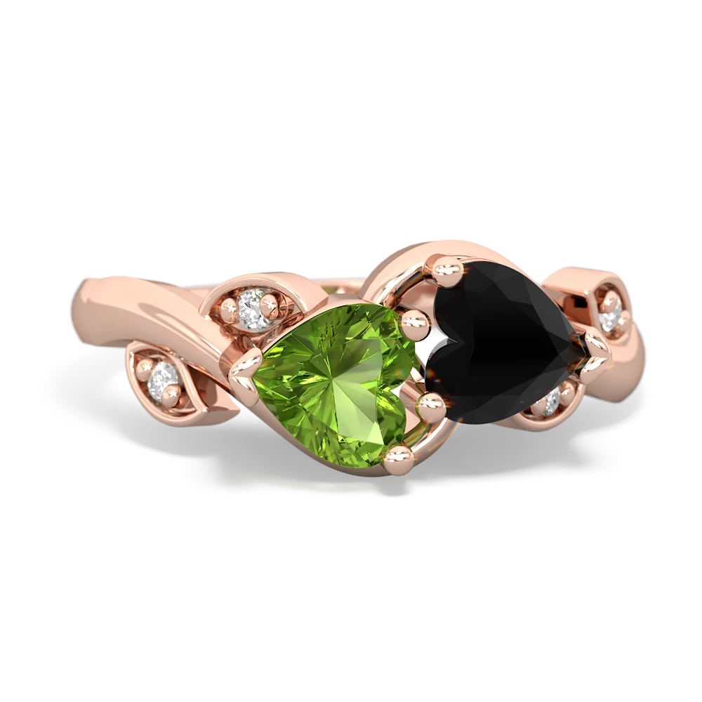 Peridot Floral Elegance 14K Rose Gold ring R5790