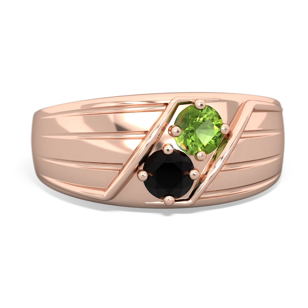 Peridot Men's Streamline 14K Rose Gold ring R0460