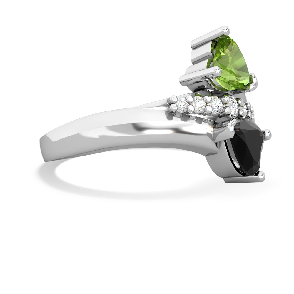 Peridot Heart To Heart 14K White Gold ring R2064