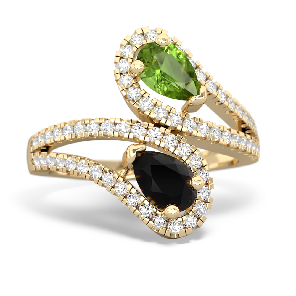 Peridot Diamond Dazzler 14K Yellow Gold ring R3000