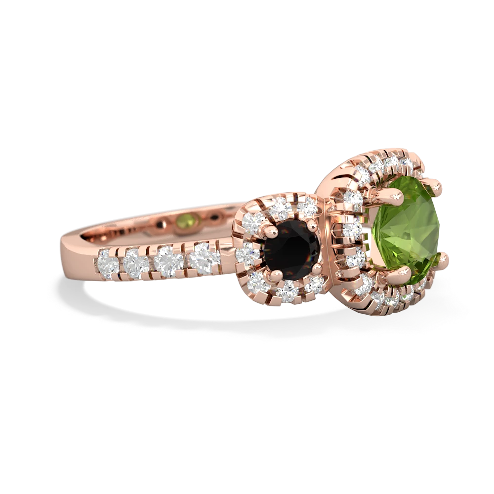 Peridot Regal Halo 14K Rose Gold ring R5350