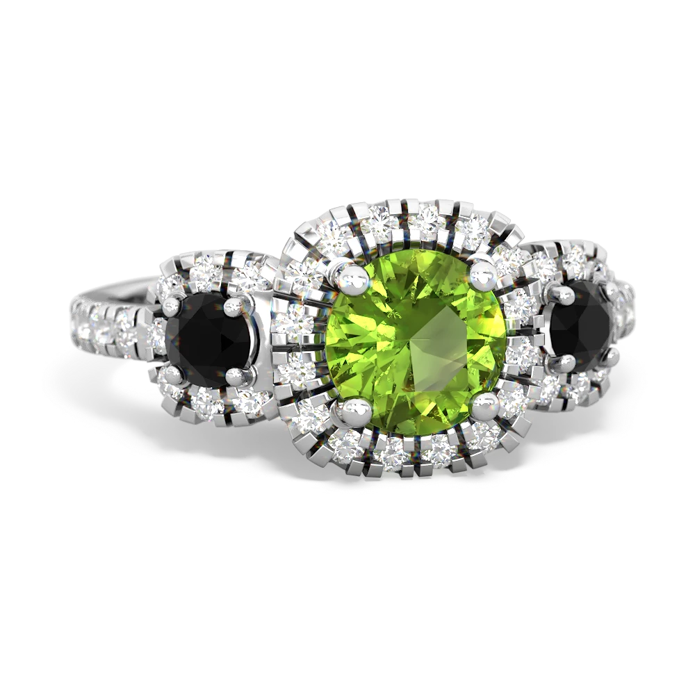 Peridot Regal Halo 14K White Gold ring R5350