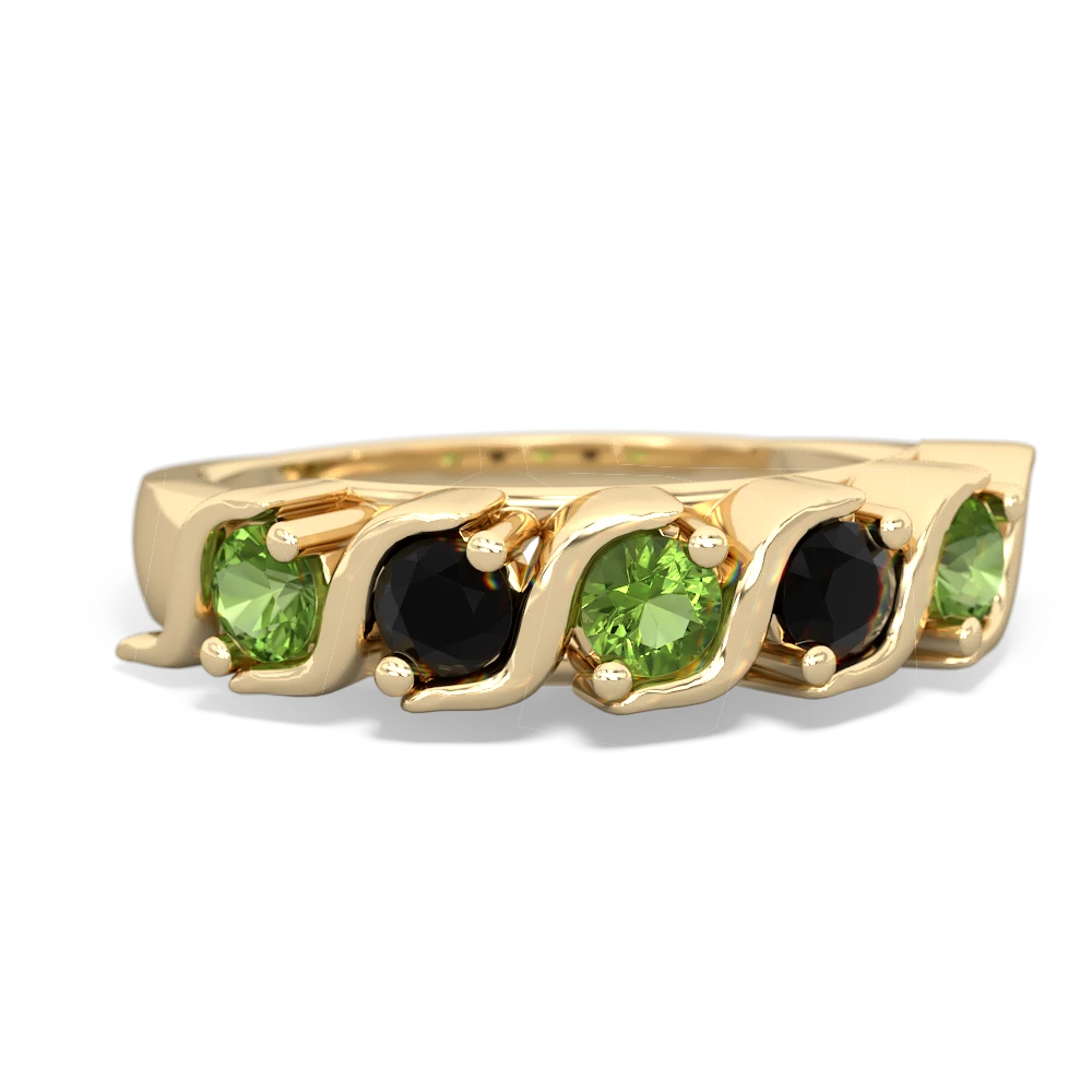 Peridot Anniversary Band 14K Yellow Gold ring R2089