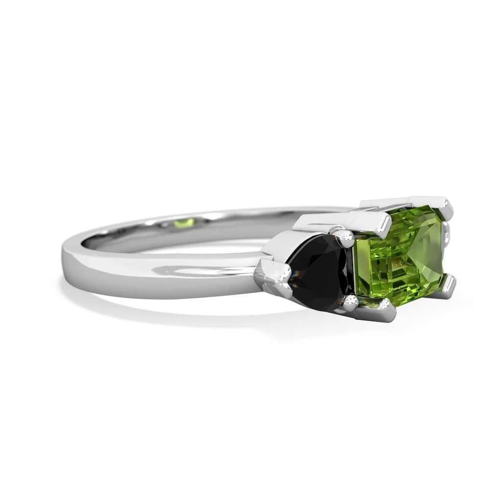 Peridot Three Stone 14K White Gold ring R5235