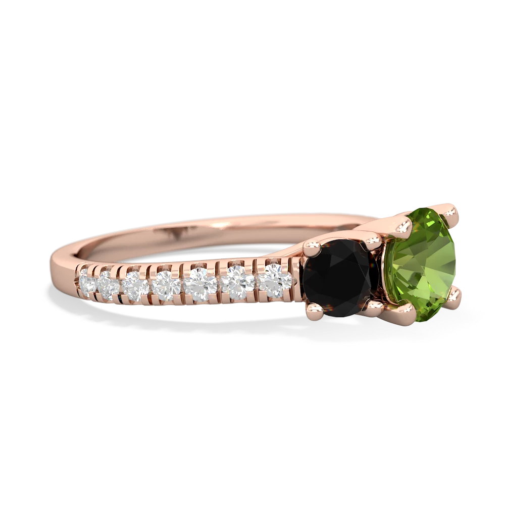 Peridot Pave Trellis 14K Rose Gold ring R5500