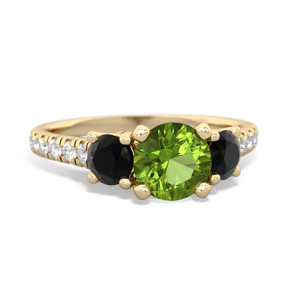 Peridot Pave Trellis 14K Yellow Gold ring R5500