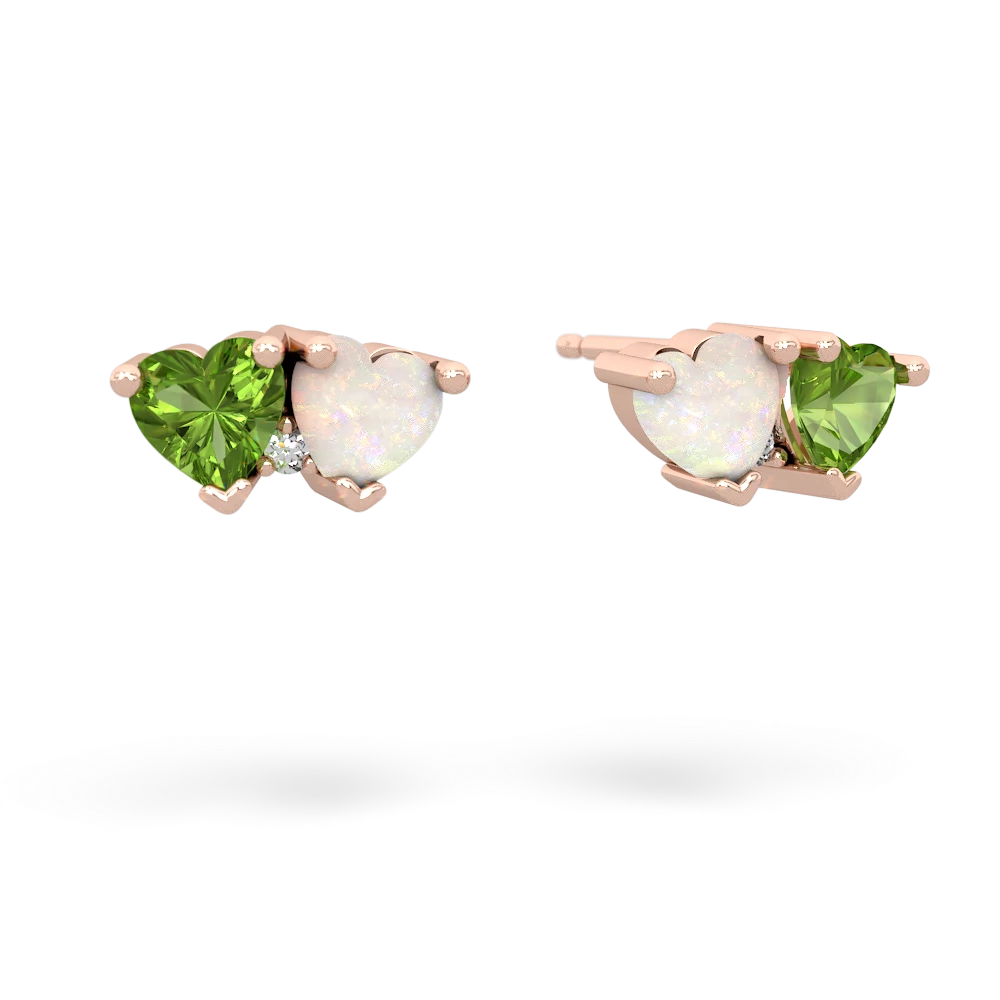 Peridot Sweethearts 14K Rose Gold earrings E5260