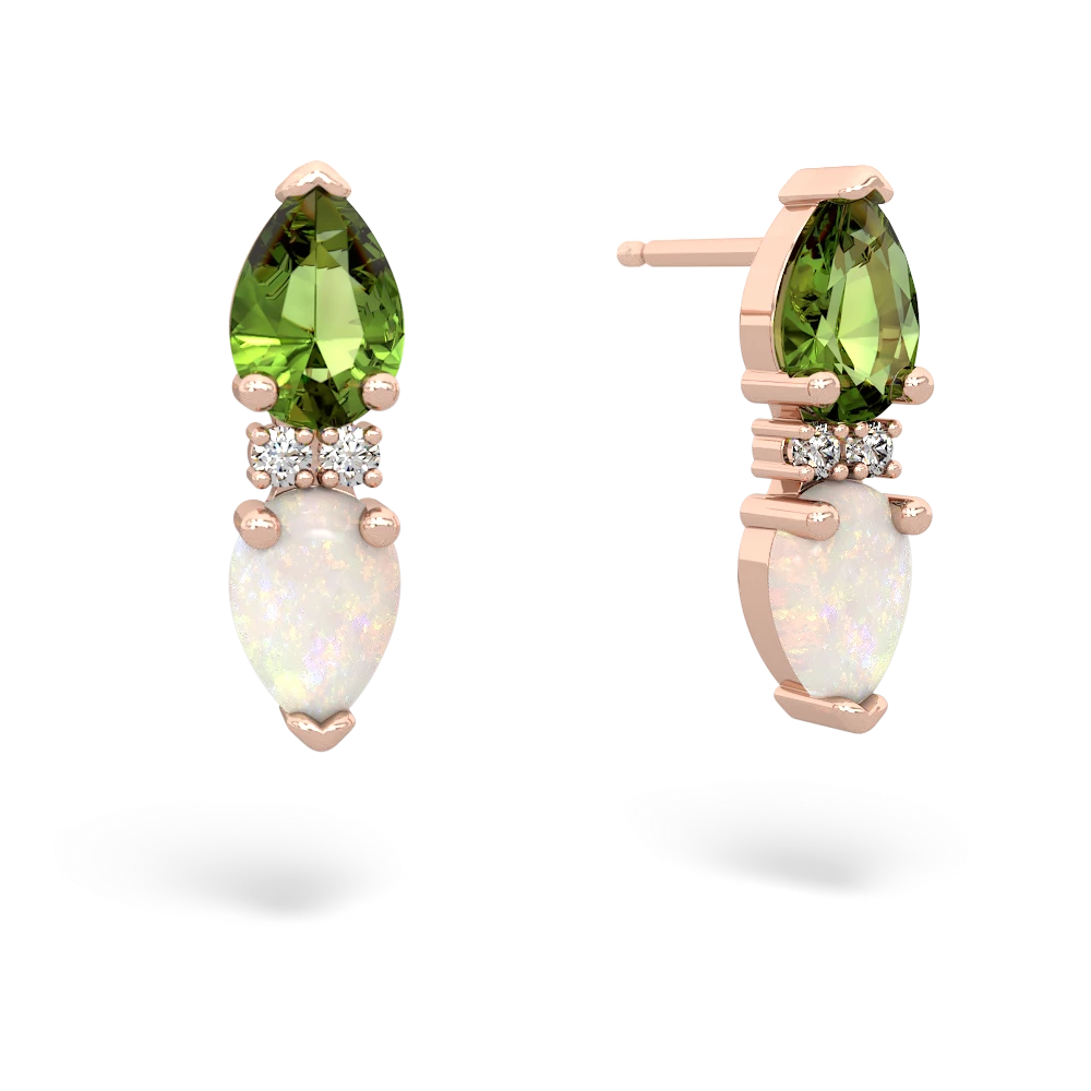 Peridot Bowtie Drop 14K Rose Gold earrings E0865