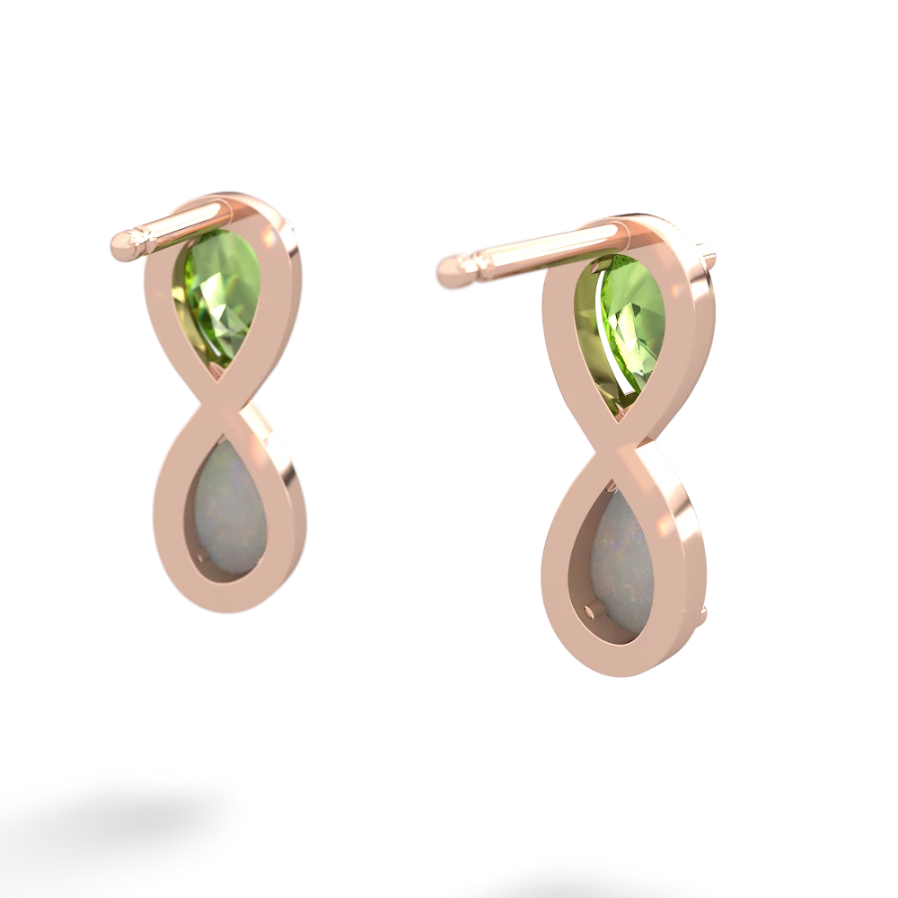 Peridot Infinity 14K Rose Gold earrings E5050