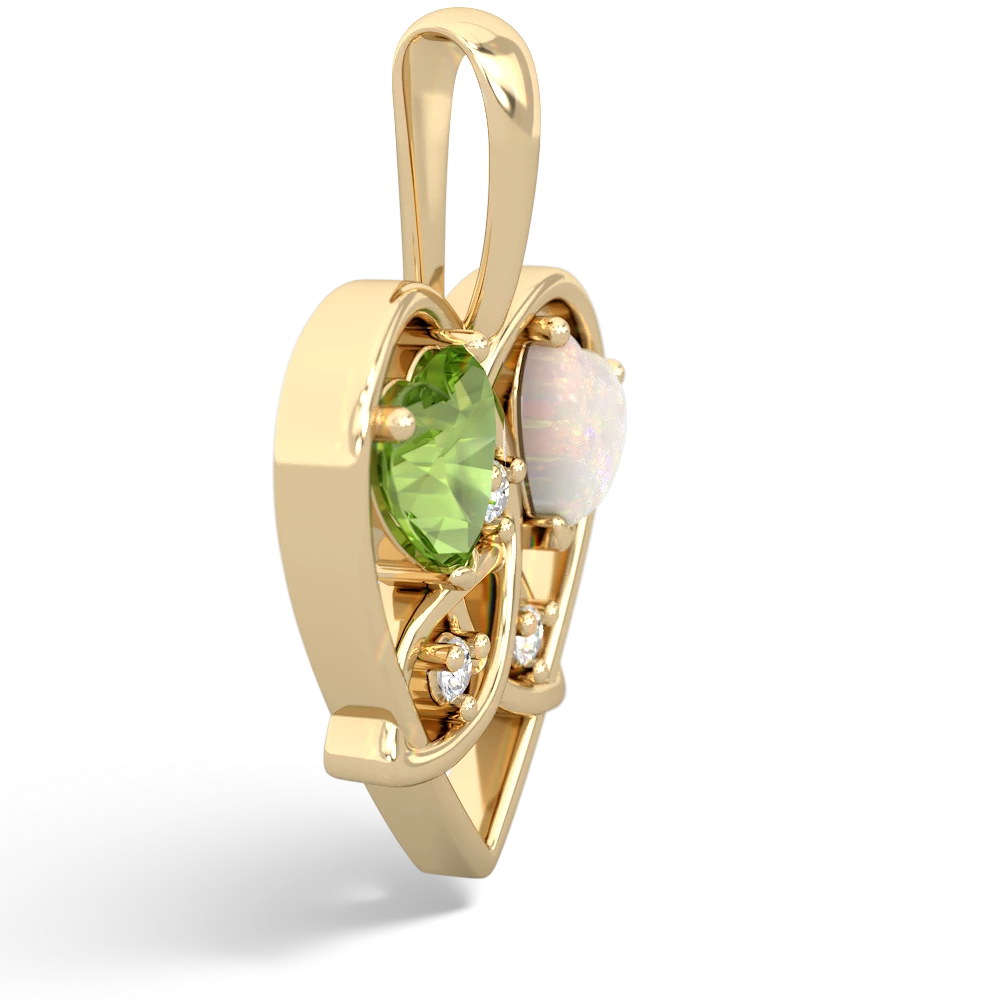 Peridot Celtic Trinity Heart 14K Yellow Gold pendant P5331