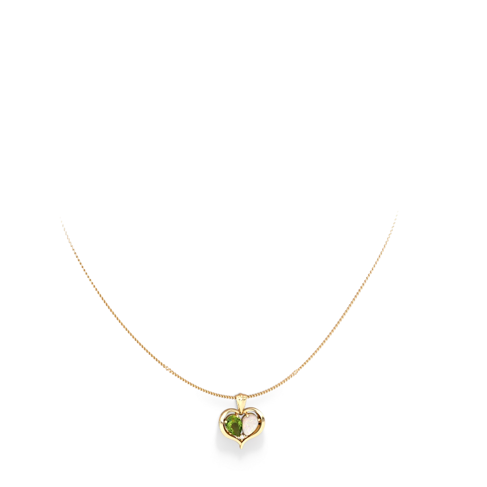 Peridot Two Become One 14K Yellow Gold pendant P5330