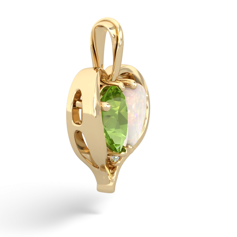 Peridot Two Become One 14K Yellow Gold pendant P5330