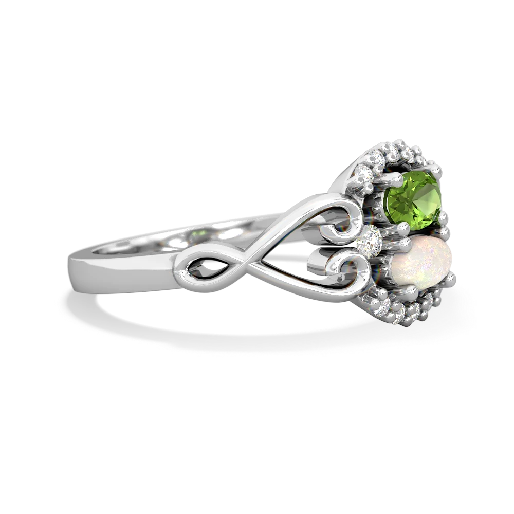 Peridot Love Nest 14K White Gold ring R5860