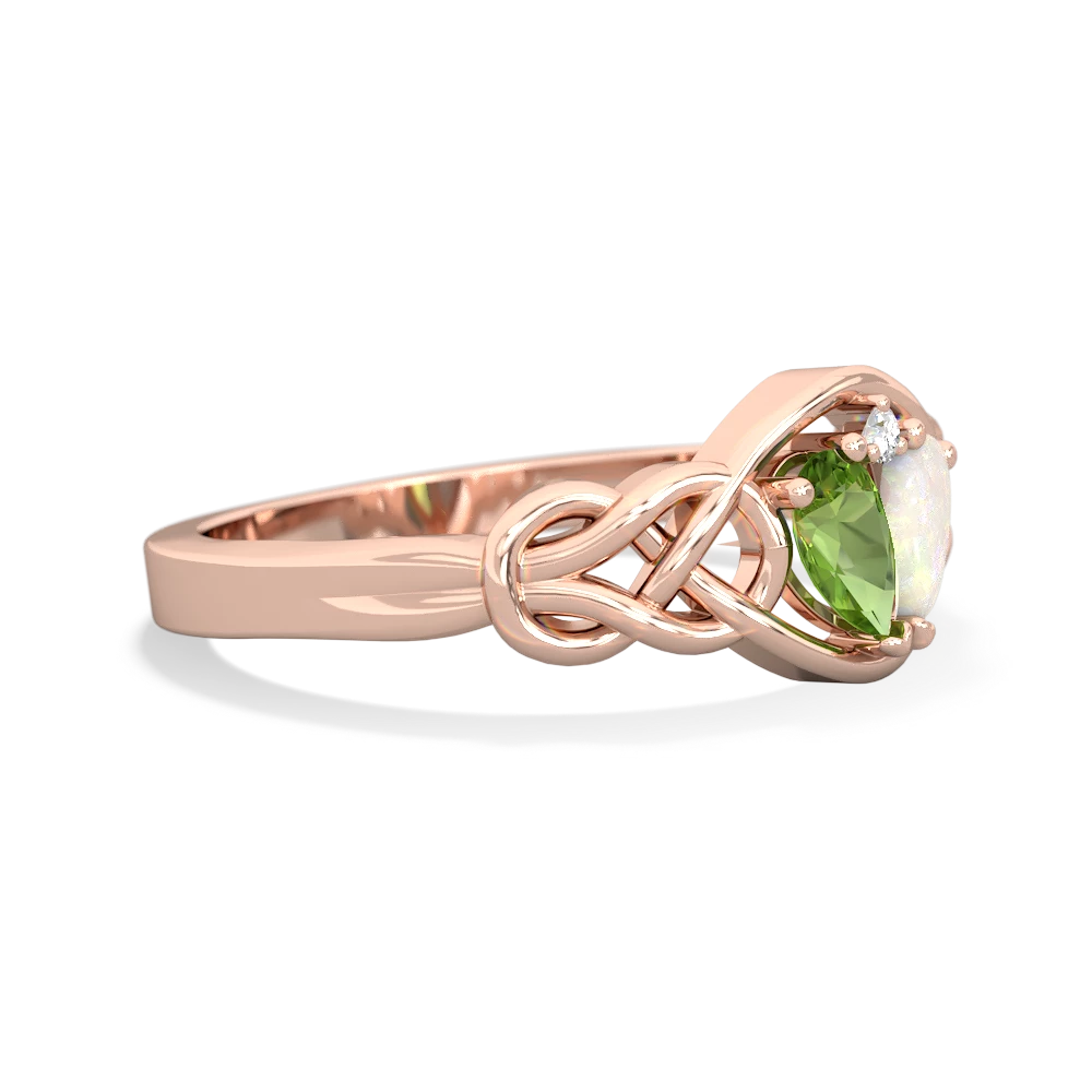 Peridot Celtic Love Knot 14K Rose Gold ring R5420